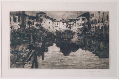 Le canal du marché aux poissons à Chioggia - Giuseppe Miti Zanetti