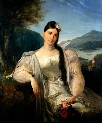 Portrait de la chanteuse Giuditta Pasta en costume de scène de "Nina ou la fille rendue folle par l