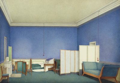 Chambre du général comte Adam Albert von Neipperg, deuxième mari de Marie Louise de Parme, aquarelle de Giuseppe Naudin (1792-1872) - Giuseppe Naudin