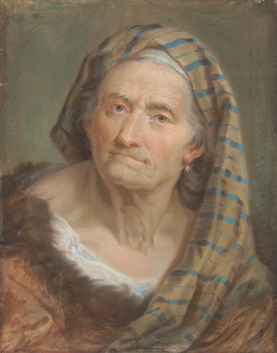 Une femme âgée en châle rayé - Giuseppe Nogari
