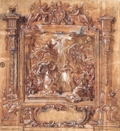 Le cardinal Albani se voit offrir la tiare - Giuseppe Passeri