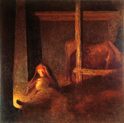 La vieille femme dans la grange - Giuseppe Pellizza da Volpedo