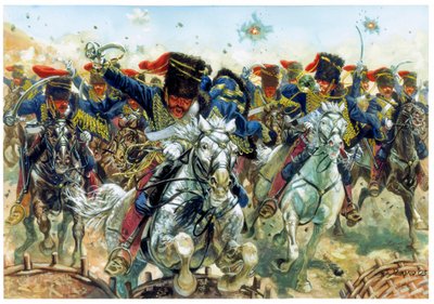 Guerre de Crimée : la bataille de Balaklava le 25/10/1854, la charge de la cavalerie anglaise - Illustration de Giuseppe Rava - Giuseppe Rava