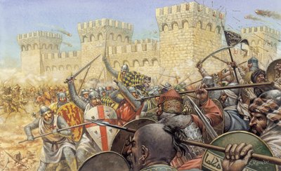 Croisade : combat entre croisés et sarrazins près d