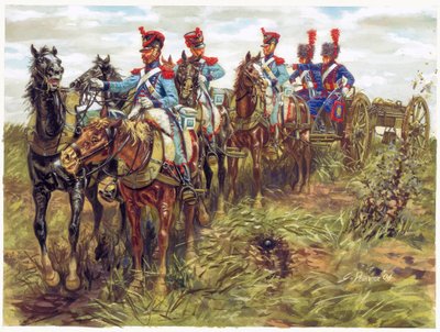Premier empire : artillerie de la Grande Armée en mouvement - Giuseppe Rava