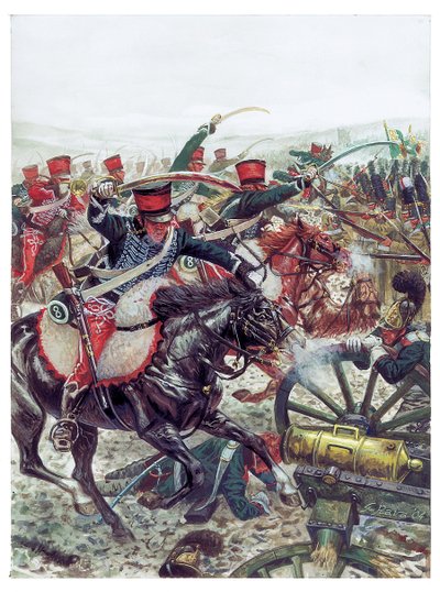 Premier empire : charge de la brigade commandée par le général Pierre Margaron (1765-1824) à la bataille d