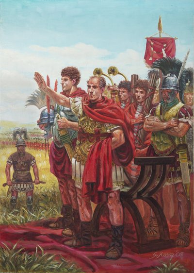 Jules César salue son armée victorieuse - Giuseppe Rava
