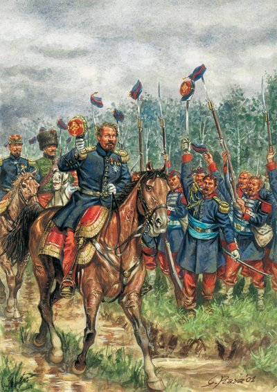 Napoléon III (1808-1873) à cheval salué par son armée - Giuseppe Rava