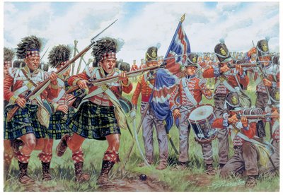Guerres napoléoniennes : soldats écossais et britanniques à la bataille de Waterloo le 18 juin 1815 (illustration de Giuseppe Rava) - Giuseppe Rava