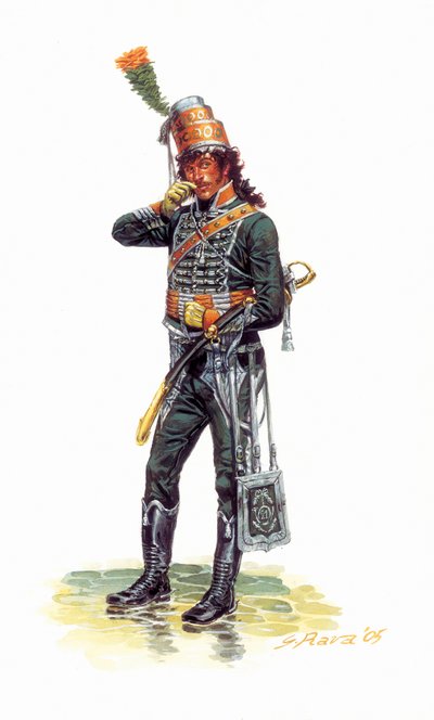 Portrait de Joachim Murat (1767-1815) jeune soldat en uniforme de chasseur - Giuseppe Rava
