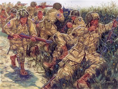 Seconde Guerre mondiale : 101e division aéroportée (101e division aéroportée américaine) surnommée Screaming Eagles - Illustration de Giuseppe Rava - Giuseppe Rava