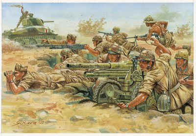 Seconde Guerre mondiale : Soldats de la division Folgore, une unité de parachutistes italiens en Afrique du Nord - Giuseppe Rava