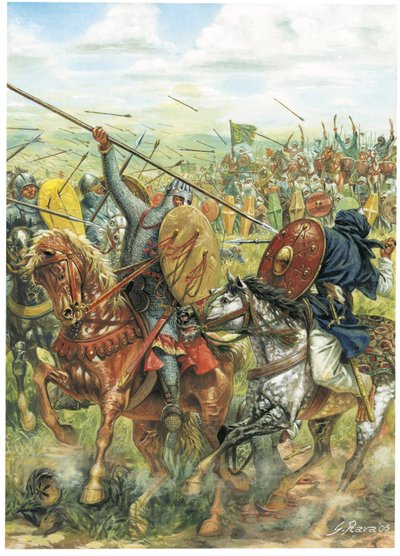 Le chevalier mercenaire chrétien Rodrigo Ruiz de Vivar, dit Le Cid (illustration) - Giuseppe Rava