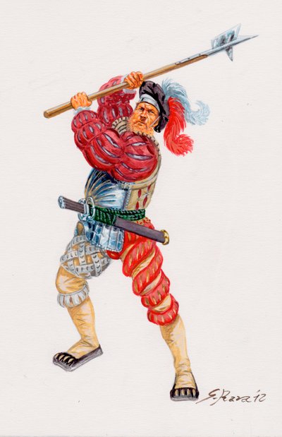 Un lansquenet, piquier mercenaire allemand - Giuseppe Rava
