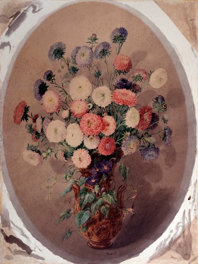 Bouquet de marguerites Aquarelle de Giuseppe Roda (19e siècle) 1863 Dim 70x51 cm Gênes, Galleria d