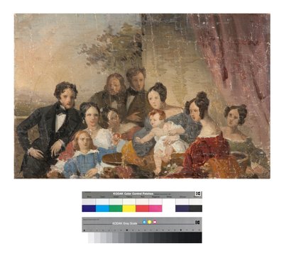 Famille Sinigallia, esquisse, années 1840 - Giuseppe Tominz