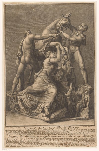 Dirce attachée à un taureau - Giuseppe Vasi