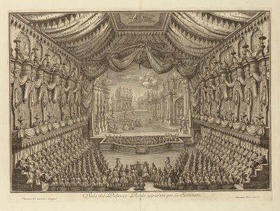 La Performance de La Serenata dans le Palais Royal de Naples - Giuseppe Vasi