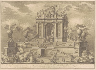 La Prima Macchina pour la Chinea de 1767 : Un arc de triomphe avec l