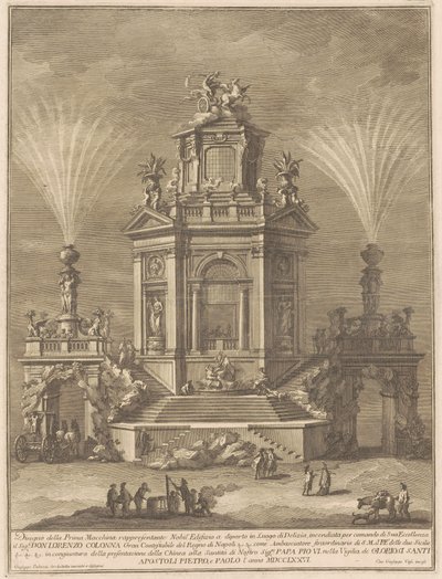 La Prima Macchina pour la Chinea de 1776 : Un palais de plaisir - Giuseppe Vasi, after Giuseppe Palazzi