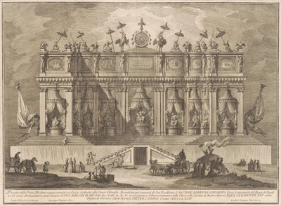 La Prima Macchina pour la Chinea de 1772 : Un bâtiment dédié à la philosophie chinoise - Giuseppe Vasi, after Giuseppe Palazzi, after Paolo Posi