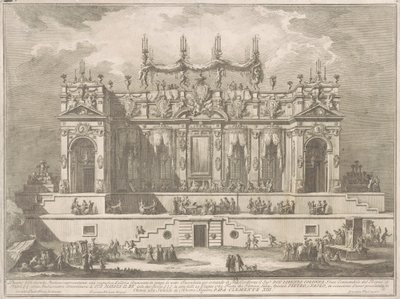 La Seconda Macchina pour la Chinea de 1764 : Une magnifique galerie illuminée la nuit - Giuseppe Vasi, after Giuseppe Palazzi, after Paolo Posi