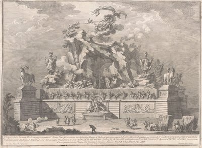 La Seconde Machine pour la Chinea de 1767 : Le Mont Etna avec la forge de Vulcain - Giuseppe Vasi, after Giuseppe Palazzi, after Paolo Posi