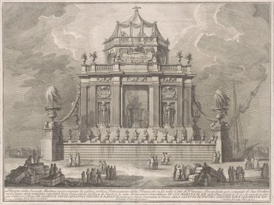 La Seconda Macchina pour la Chinea de 1773 : La préparation de la thériaque à Venise - Giuseppe Vasi, after Giuseppe Palazzi, after Paolo Posi