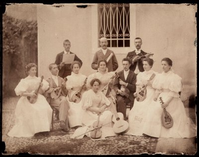 Portrait de groupe de musiciens assis, vers 1900 - Giuseppe Wulz
