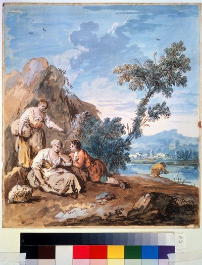 Trois paysans se reposant au bord d