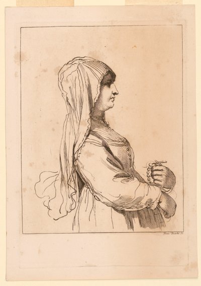 Femme avec un chapelet - Giuseppe Zocchi