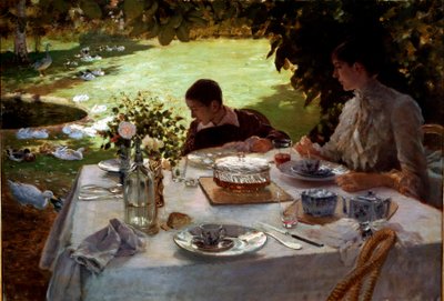 Petit déjeuner dans le jardin - Giuseppe or Joseph de Nittis