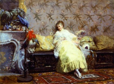 Dame avec des perroquets - Giuseppe or Joseph de Nittis