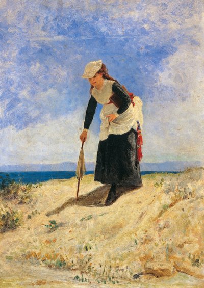 Femme dans le sable, vers 1875, par Giuseppe de Nittis - Giuseppe or Joseph de Nittis