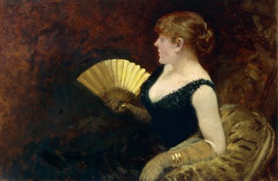 Femme avec éventail - Giuseppe or Joseph de Nittis