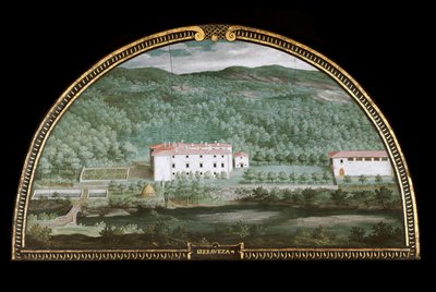 Vue de la Villa di Seravezza près de Massa Carrara, Italie - Giusto Utens