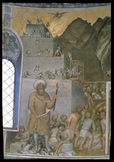 Construction de la Tour de Babel, 1360-70 - Giusto di Giovanni de Menabuoi
