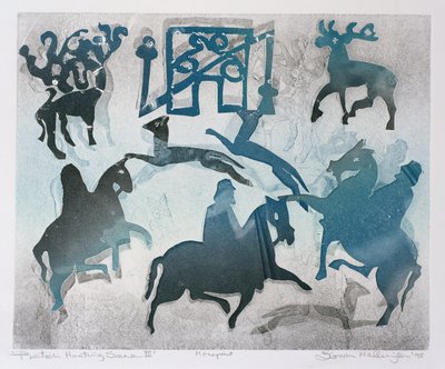 Scène de chasse picte III - Gloria Wallington
