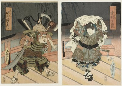 Deux hommes sur un pont - Gochôtei Sadamasu