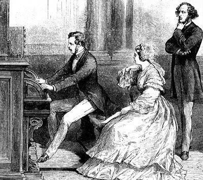 La reine Victoria regardant le prince Albert jouer de l