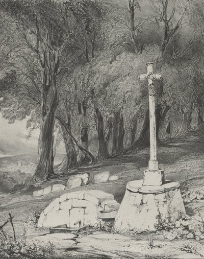 Croix sur la route de Clermont à Royal, 1831 - Godefroy Engelmann
