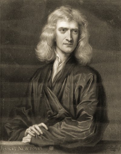 Portrait de Sir Isaac Newton - Godfrey (after) Kneller