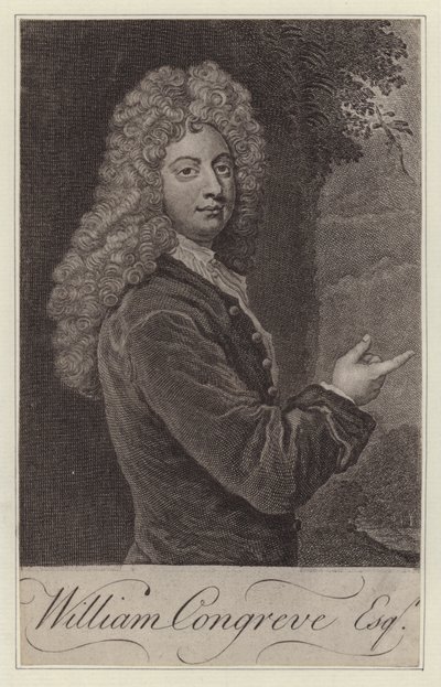 William Congreve, dramaturge anglais (gravure) - Godfrey (after) Kneller