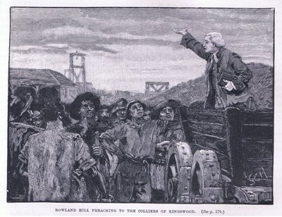 Rowland Hill prêchant aux mineurs de Kingswood - Godfrey C. Hindley