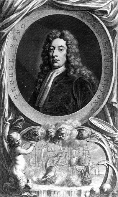 George Byng, 1er vicomte Torrington, gravé par Jacobus Houbraken, 1747 - Godfrey Kneller