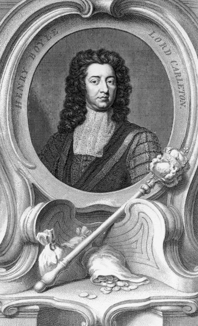 Henry Boyle, Lord Carleton gravé par Jacobus Houbraken, 1740 - Godfrey Kneller