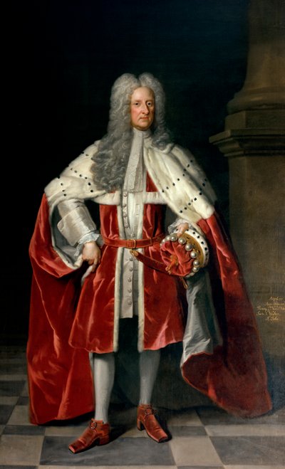 Portrait de Henry, 1er vicomte St. John (1652-1742) en robe de couronnement, 1727 - Godfrey Kneller