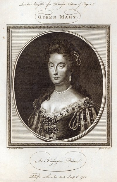 La reine Mary au palais de Kensington, gravée pour l