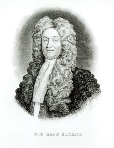 Sir Hans Sloane (1660-1753) gravé par William Home Lizars pour les mémoires de Sloane dans la bibliothèque du naturaliste de Jardine, vers 1833-45 - Godfrey Kneller