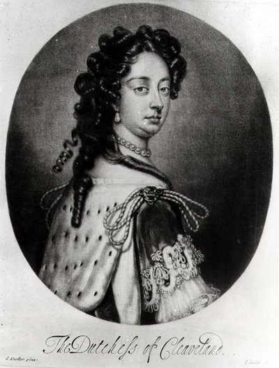 Portrait de Barbara Villiers, duchesse de Cleveland (1641-1709) gravé par J. Smith - Godfrey after Kneller